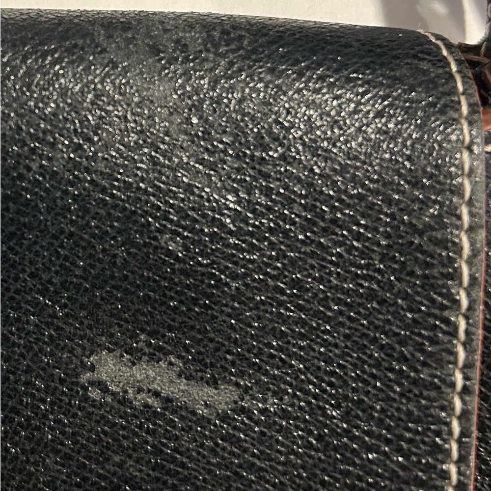 Un Apres-Midi De Chien Paris Black Leather Handbag Purse Hot Pink Interior - Picture 5 of 5